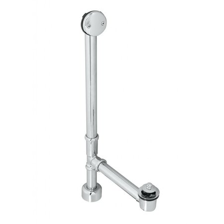 WESTBRASS Twist & Close Bath Waste, 22" Make-Up, 17 Ga. Tubing in Polished Chrome D3221K-26